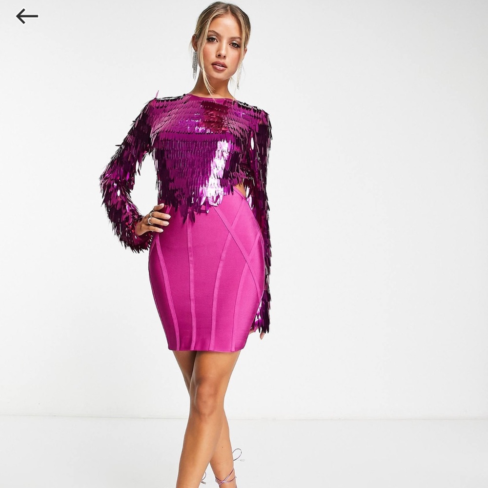 ASOS Design Pink Sequin Mini Dress